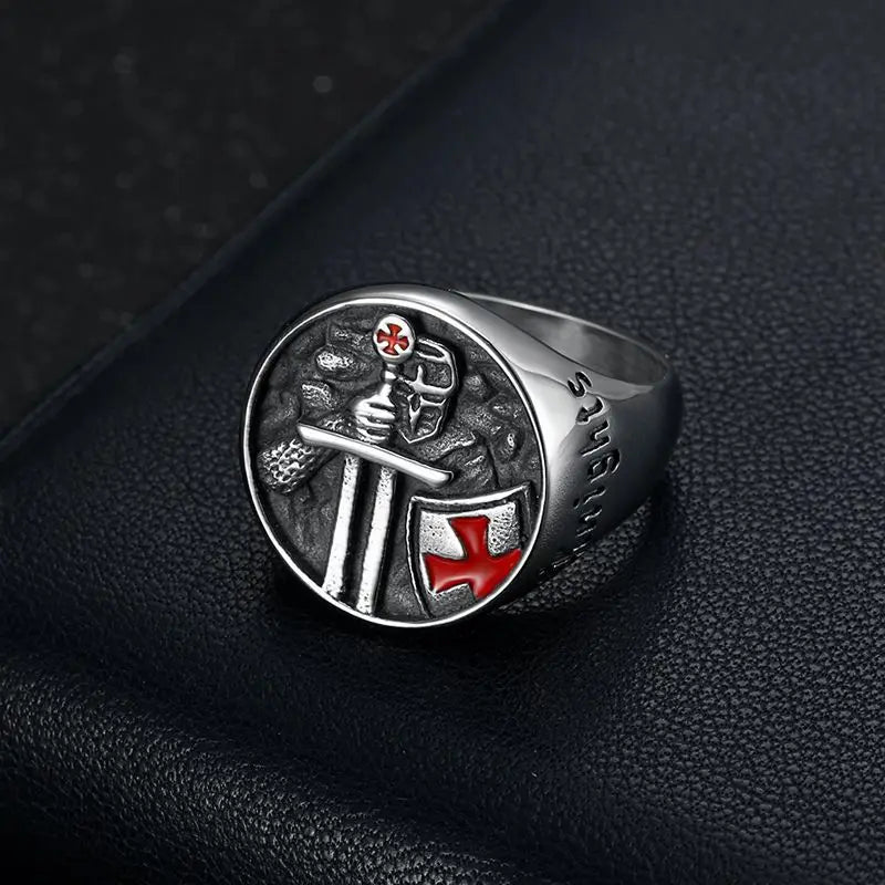 The Iron Oath: Knights Templar Crusader Signet Ring