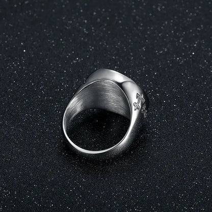 The Iron Oath: Knights Templar Crusader Signet Ring