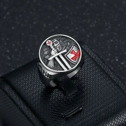The Iron Oath: Knights Templar Crusader Signet Ring